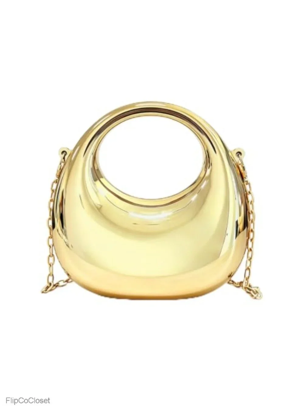 Acrylic Mini Crescent Clutch Bag with Detachable Chain